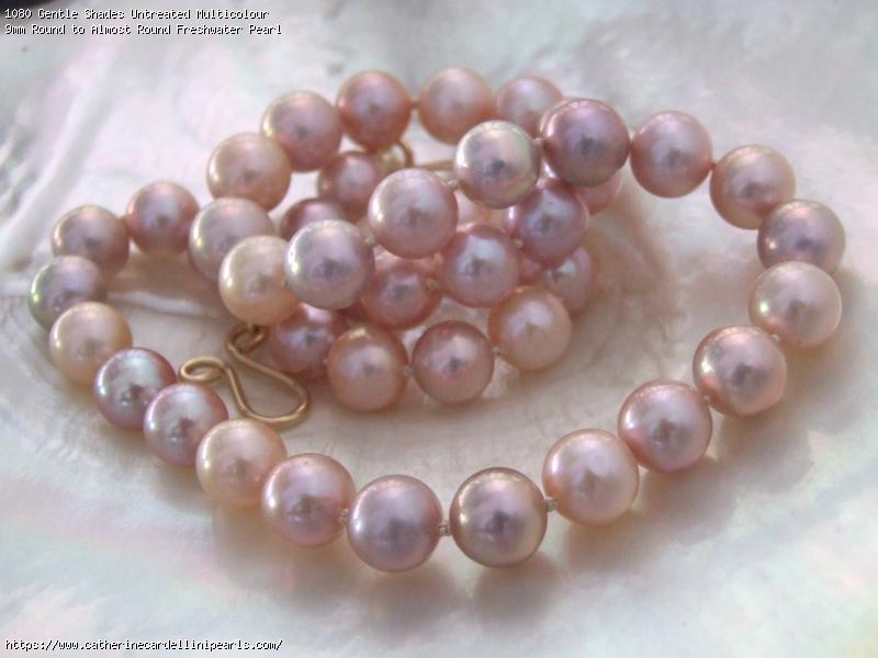 Gentle Shades Untreated Multicolour 9mm Round to Almost Round Freshwater Pearl Necklace