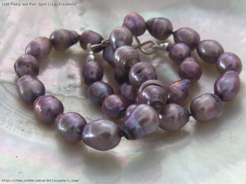 Funky and Fun! Dyed Lilac Freshwater Pearl Necklace