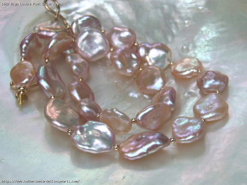 High Lustre Pink Lilac Keshi Freshwater Pearl Necklace