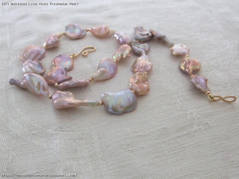 Untreated Lilac Keshi Freshwater Pearl Necklace - Cindy