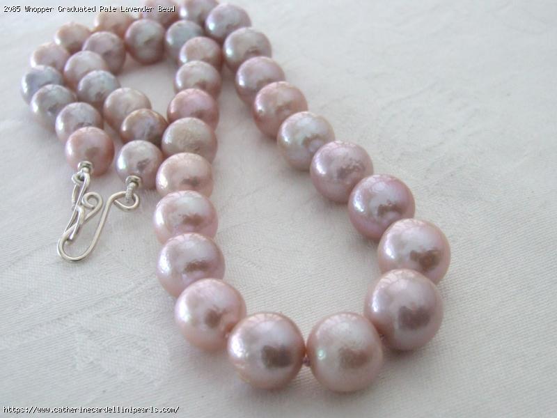 Whopper Graduated Pale Lavender Bead Nucleated Round Freshwater Pearl Necklace