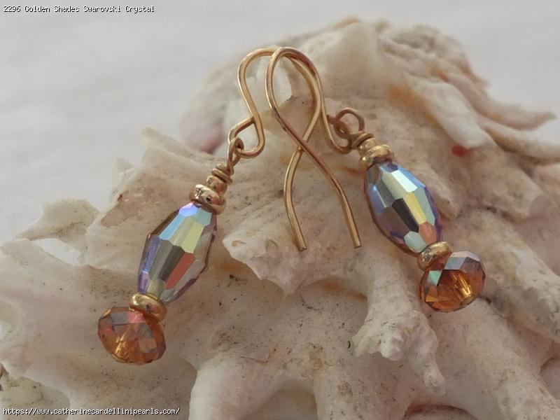 Golden Shades Swarovski Crystal Earrings