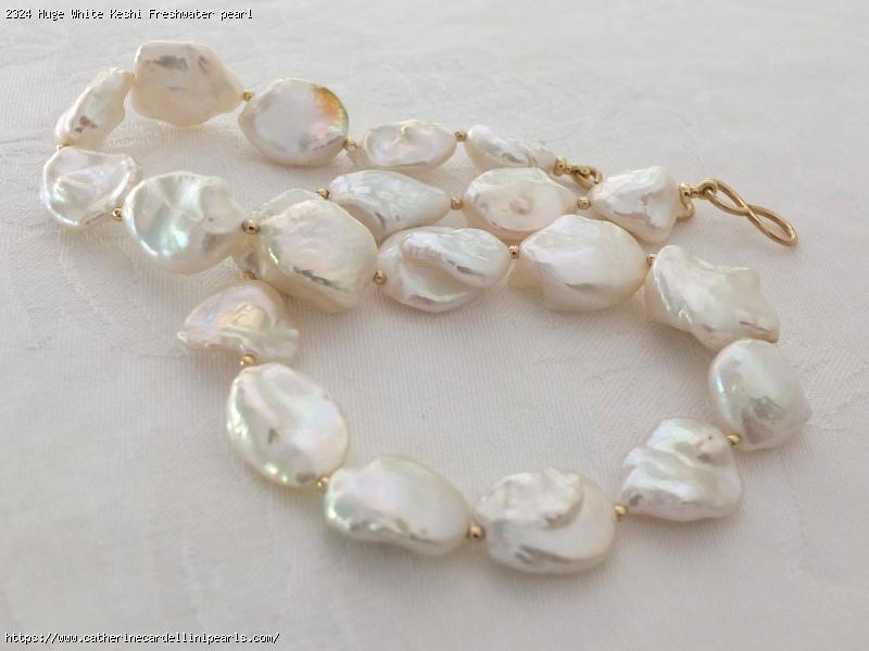 Huge White Keshi Freshwater pearl Necklace