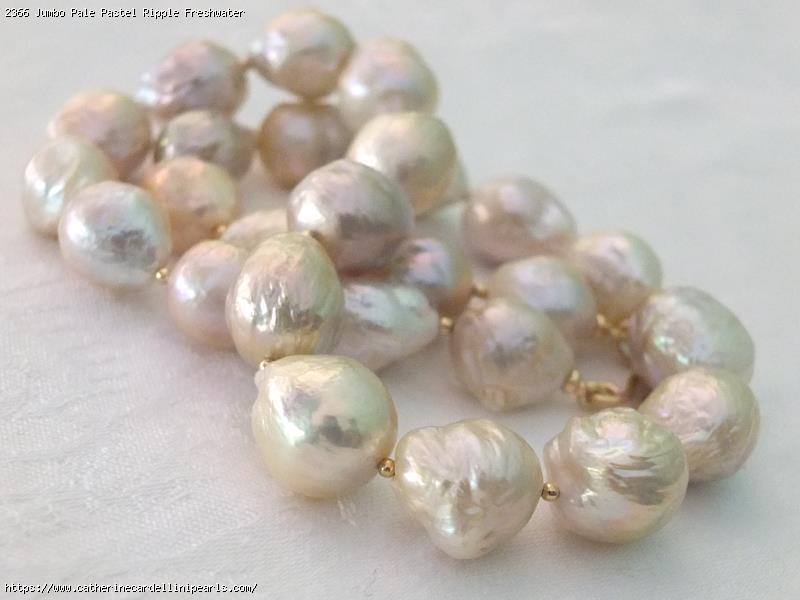 Jumbo Pale Pastel Ripple Freshwater Pearl Necklace