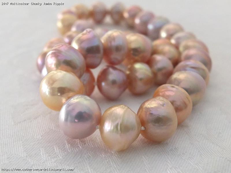 Multicolour Chunky Jumbo Ripple Freshwater Pearl Necklace