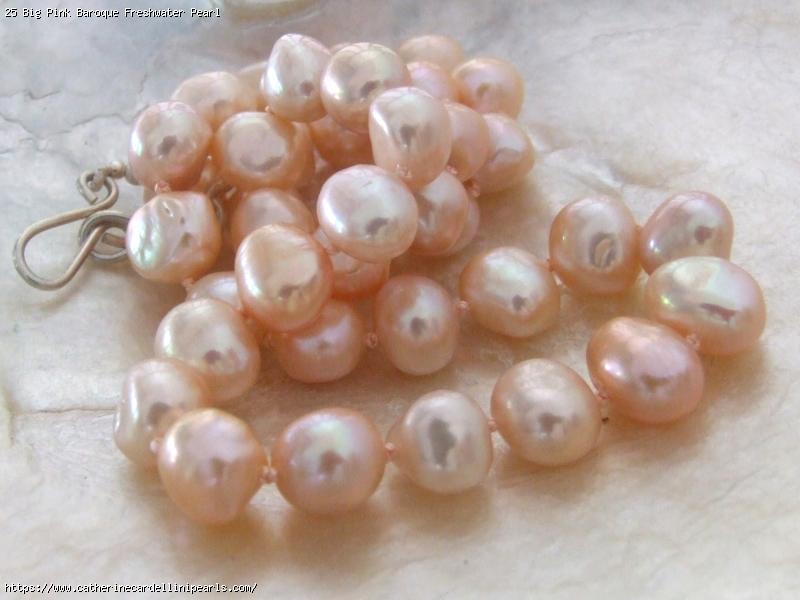 Big Pink Baroque Freshwater Pearl Necklace