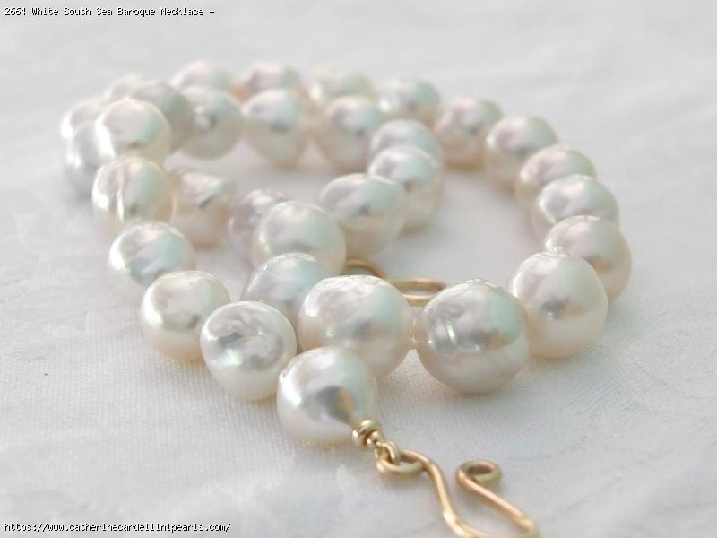 White South Sea Baroque Necklace - Fiona