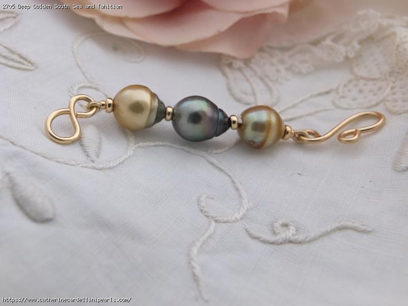 Deep Golden South Sea and Tahitian Saltwater Pearl Necklace Extender