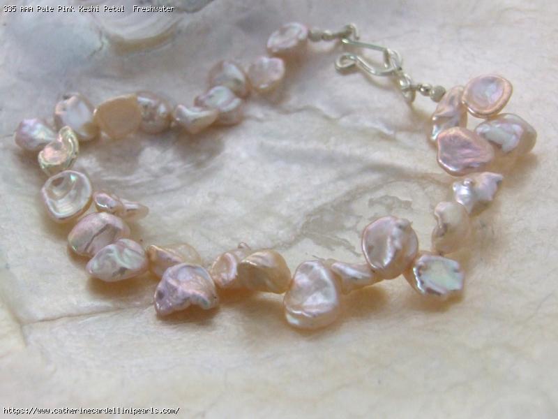 AAA Pale Pink Keshi Petal  Freshwater Pearl Bracelet