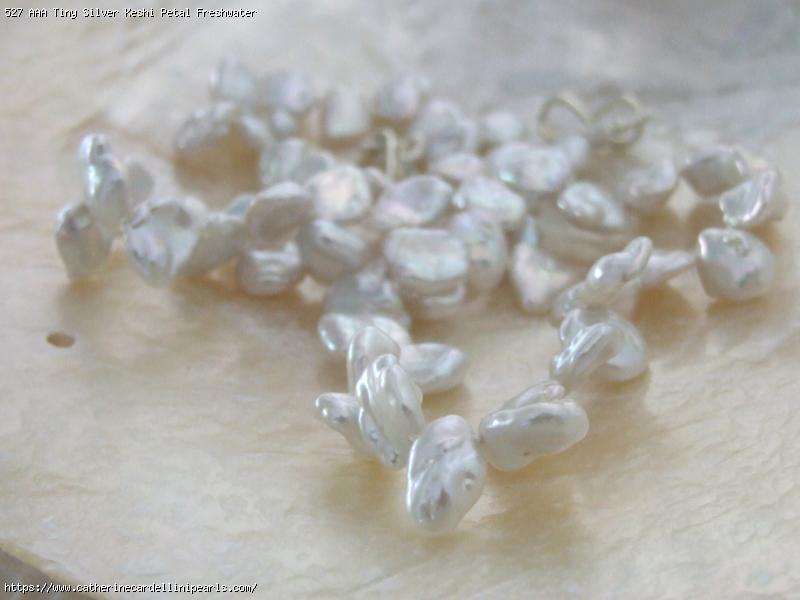 AAA Tiny Silver Keshi Petal Freshwater Pearl Short Necklace