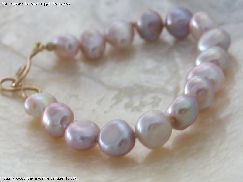 Lavender Baroque Nugget Freshwater Pearl Bracelet