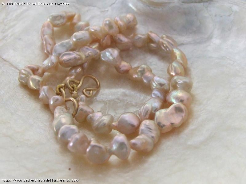 AAA Double Keshi Rosebuds Lavender Freshwater Pearl Necklace
